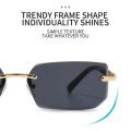 Rectangle Rimless Gradient Sunglasses Women Men Small Shades Fashion Frameless Sun Glasses for Male Retro Eyewear. 