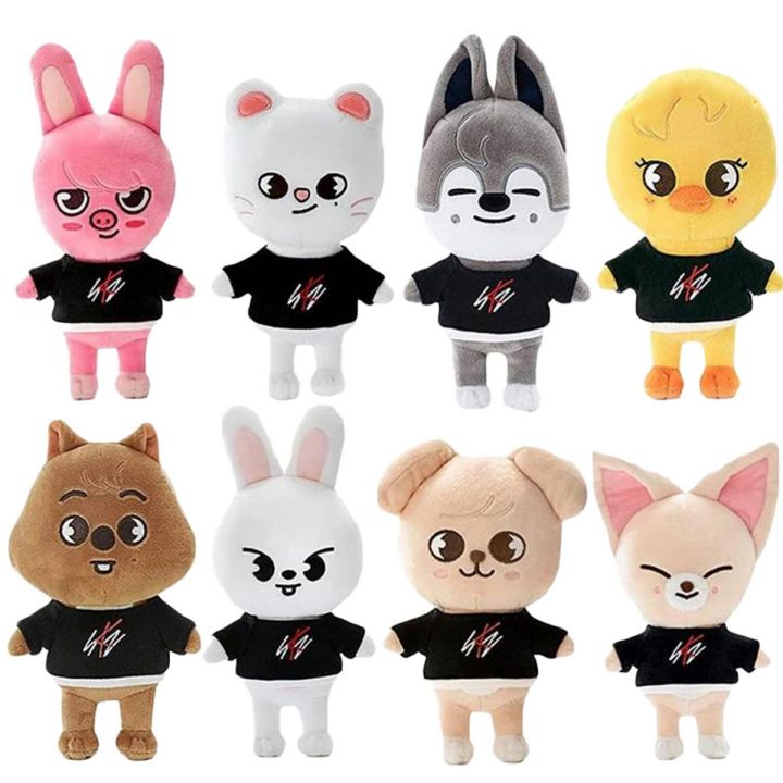 Cartoon Stray Kids Skzoo Plush Toys 21CM Peluche Stuffed Doll Bbokari Wolf Chan Leebit Dwaekki Jiniret Figure Fans Gift