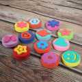 Drawing Sponge Stamp 12pcs Early Learning Painting Seals Educational Tools for Children. 