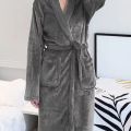 Men Women Towel Bathrobe-Grey. 
