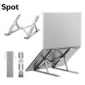 Laptop Stand Spot - Adjustable Laptop Stand, Portable Aluminum Laptop Riser Laptop Holder for Desk, Foldable Ventilated Cooling With Anti Slip Rubber Grips Silver. 