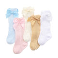 I LOVE DADDY&MUMMY-Cute Bowknot Baby Socks Cotton Bows Baby Girls Knee Socks Spring Summer Mesh Kids Infant Toddler Knee High Socks 0-2Y. 