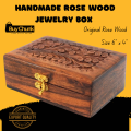 Handmade Wooden Jewelry Box – Size 6 x 4 Inches | | Handcrafted Wooden Jewellery Box for Rings, Earrings & Keepsakes | Premium Wooden Jewellery Organiser. 