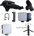 Universal Smartphone Vlogging Kit with LED Light, Mic, Remote, and Holder - High-Quality, New. 