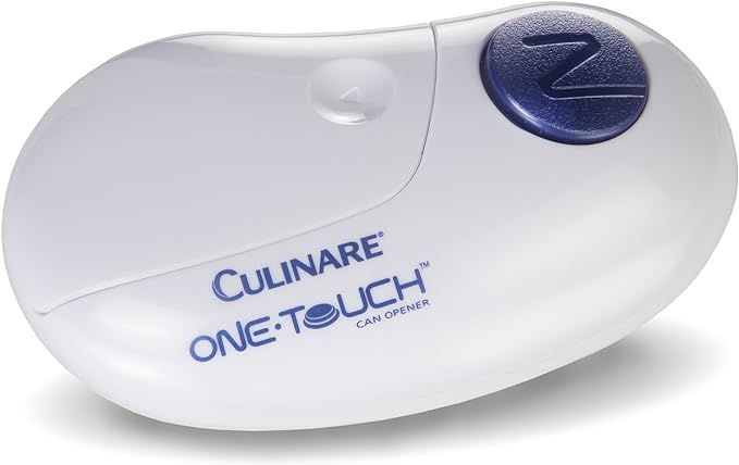 Culinare One Touch Electric Can Opener, White, Plastic/Stainless Steel, Can Opener with Start & Stop Function Ideal for People with Arthritis uk import