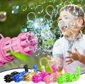 8-Hole Bubble Gun Machine - Massive Bubble Gattler Toy gun With Bubble liquid for Kids - Automatic Electric Bubble Maker Machine glue Gun - Assorted Random Color. 