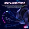 RGB LED pink cute wired cat ear girl gamer PC gaming over ear headphones 7.1 USB surround heavy bass gaming headset noise reduction headsets HiFi stereo headphone gaming pink with microphone mic for online class courses gaming live streaming broadcast. 