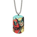 Marvel Deadpool Wolverine Printing Dog Tag Necklace Stainless Steel Neck Chain Accessories Gifts. 