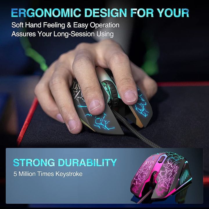 BENGOO%20Gaming%20Mouse%20Wired,%20USB%20Optical%20Computer%20Mice%20with%20RGB%20Backlit,%204%20Adjustable%20DPI%20Up%20to%203600,%20Ergonomic%20Gamer%20Laptop%20PC%20Mouse%20with%206%20Programmable%20Buttons%20for%20Windows%207/8/10/XP%20Vista%20Linux%20-Black%20-%20Image%206