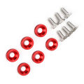 6pcs M8 Decorative Red Washers Screws Universal for Automobile Car Fender Bumper Engine Cover. 
