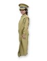khaki Army Saree uniform for Girls (7-12 yrs). 