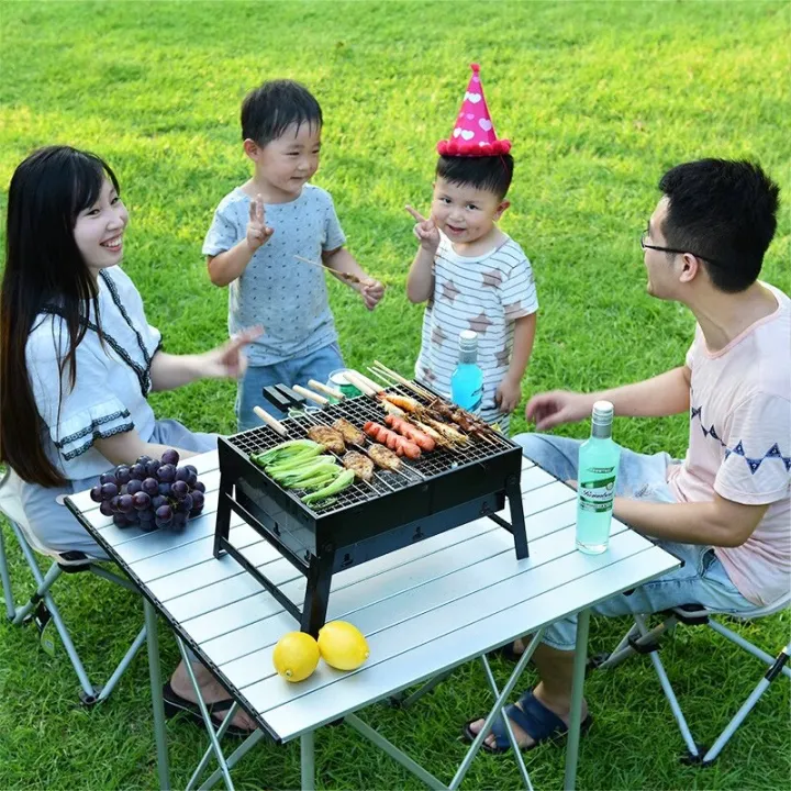 Charcoal%20Grill%20Barbecue%20Portable%20Grill,%20Stainless%20Steel%20Folding%20BBQ%20Grill%20Tabletop%20Outdoor%20Camping%20Picnic%20Burner/Barbecue%20Grill%20Portable%20Book%20Style%20-%20Image%203