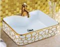 Alkhaleej Ceramic Table Top Glossy Rectangular shape Wash basin for bathroom. 