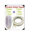 Pack Of 2 - Super Strong Powerful Adhesive Double Sided Tissue Tape And Double Sided Foam Tape. 