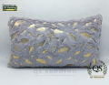 QS Decorative Super Soft Square Faux  with Gold Feathers Gilding Leaves Cushion Covers Cases Soft Fuzzy Cute Pillowcase for Couch Sofa Bed, 12x20 Inch | QS Bedding. 
