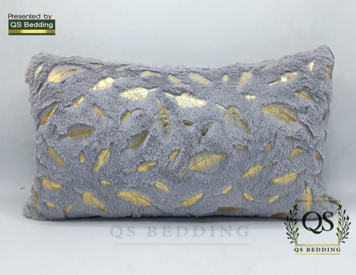 QS%20Decorative%20Super%20Soft%20Square%20Faux%20%20with%20Gold%20Feathers%20Gilding%20Leaves%20Cushion%20Covers%20Cases%20Soft%20Fuzzy%20Cute%20Pillowcase%20for%20Couch%20Sofa%20Bed,%2012x20%20Inch%20%7C%20QS%20Bedding%20-%20Image%204