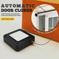 Portable Automatic Stainless Steel Door Closer Multifunctional Punch-Free Sensor Door Closer with Drawstring. 