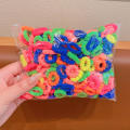 100-Pack Hair Ties Soft Elastic Colorful Ponytail Holders Non-Slip Fabric Hair Scrunchies for Girls Daily Wear Hairstyling Kids School Accessories. 
