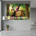 Masha And The Bear  Banner - 36 Inch By 24 Inch - Birthday Banner - Masha And The Bear Themed Party - Multicolor - Girls - Pack Of 1. 