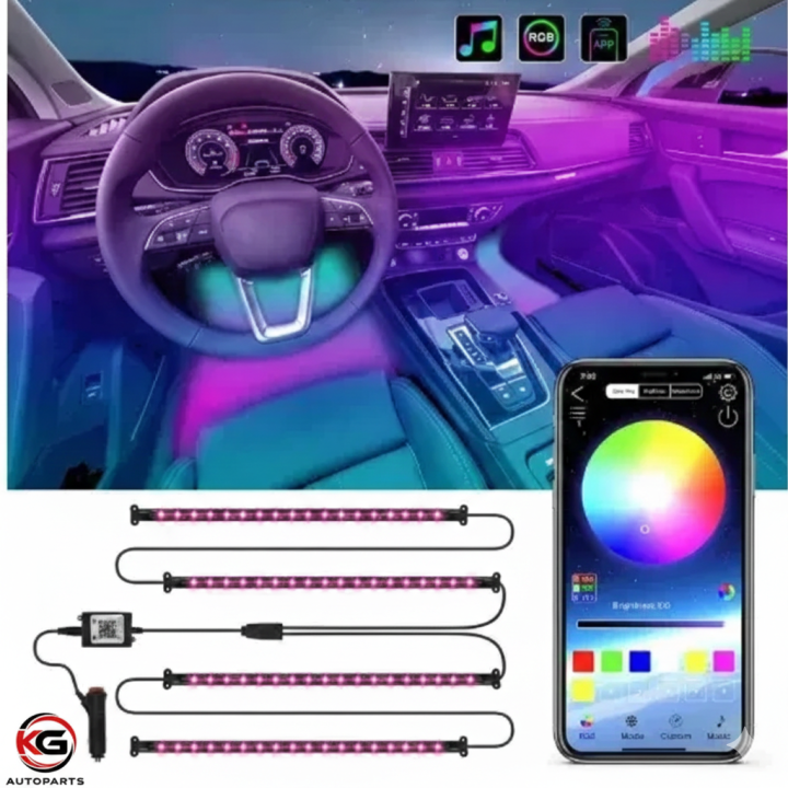 Mobile App Control RGB Interior Ambient Light for Bike & Car – 12V LED ...
