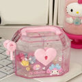 【Online】 random 1pcs Sanrio Creative Key Switch Storage Box Girl Cartoon Hello Kitty My Melody Kuromi Cinnamoroll Transparent Dustproof Jewelry Box. 