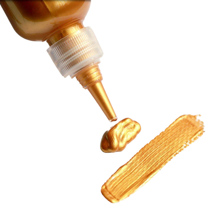 Golden Metallic Acrylic Paint Permanent Waterproof Paint 60ml and