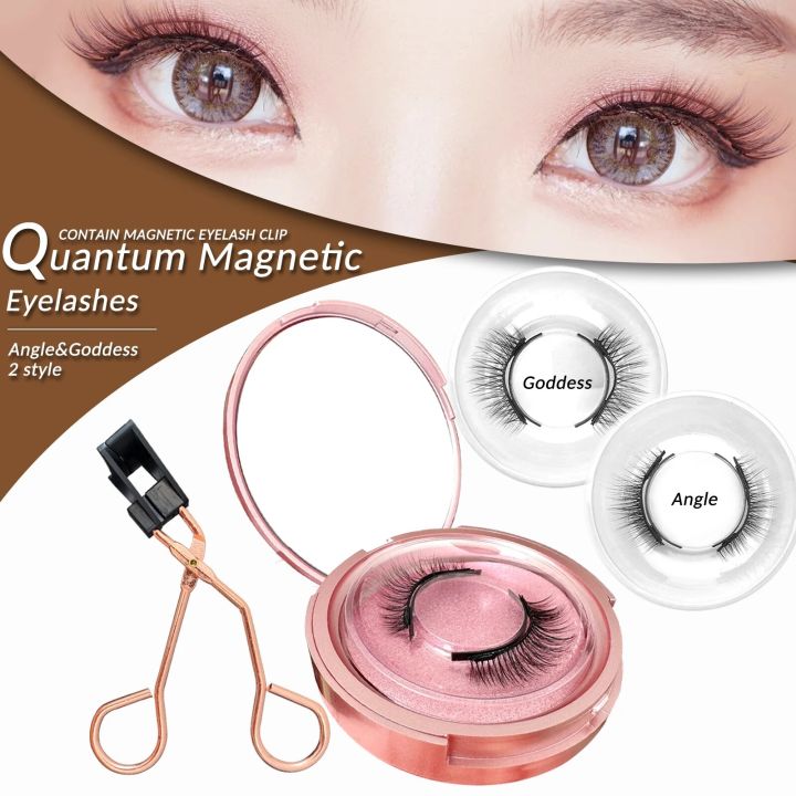 Quantum Magnetic Eyelash Soft Magnetic Lashes Natural Lazy Eyelashes With Clips Green Hand