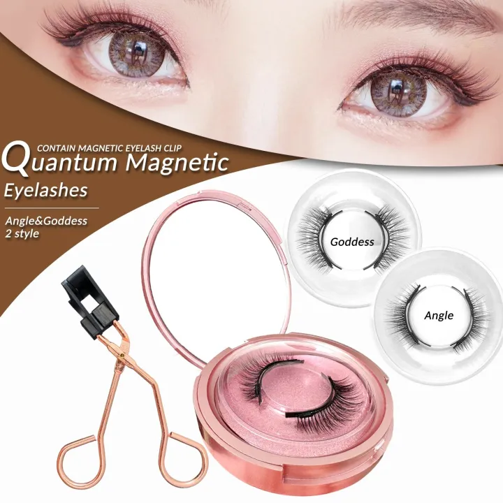Quantum Magnetic Eyelash Soft Magnetic Lashes Natural Lazy Eyelashes With Clips Green Hand