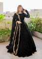 Pearls Maxi Dresses For Girls - Maxi Dresses For Girls Fancy - Dress For Girls - Wedding Dresses For Girls - Dresses For Women - Dresses - 3-Piece Dresses For Girls - Front and Back Pearls Work Long Flare Maxi Featuring Exquisite Lace Work And Beautiful. 