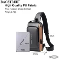 BAGSTREET New Waterproof Anti-Theft Unisex Sling Crossbody Bag with USB Charging Port and Combination Lock - Black. 