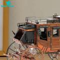 Simulated Carriage Shape Wild West Cowboy Carriage Diy Assembly Model Educational Toy Collectible Gift Diy Carriage Model. 