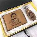 Personalized Photo Wallet and Keychain for MEN (ENGRAVED YOUR PHOTO). 