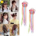 Hair Extensions For Kids Hair Accessories For Girls Hair Clips strips For Kids Baby Hair Accessories Artificial Hair Random Colors 6 PC. 