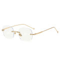 【Poggioio】Unisex Fashion Anti Blue Light Glasses Clear Glasses Computer Glasses WYB Style Rimless Eyeglasses Plain Eyewear Face Decor. 