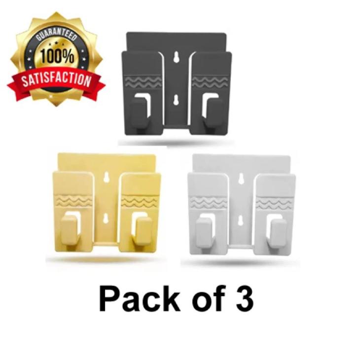 Pack of 3 Wall Mounted Universal Mobile Phone Holder for Charging