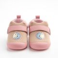 Soft Sole Baby Walker Shoes for Girls | Anti-Slip Toddler First Step Footwear | Cute Polar Bear Design | Pink & Beige Casual Infant Jutti/Sandal | Velcro Closure. 