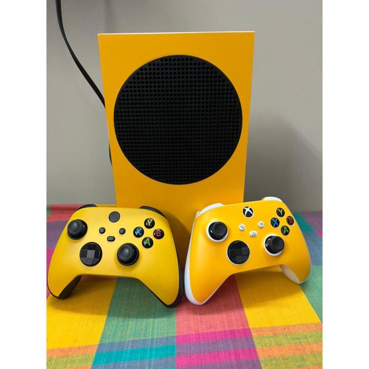 xbox series s skin yellow skin with 2 controller