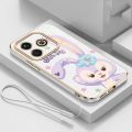 realme Note 50 note50 2024 Stylish Stellalou Rubber Phone Cover Glossy Electric Plating Case Lanyard Casing. 