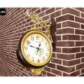 Retro Double Sided Wall Clock - Hanging Double Face Clock. 