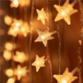 20 LED Battery Operated Star String Fairy Lights – Warm White Twinkling Star Lamps for Wedding, Birthday Party, Christmas, Ramadan, Eid, Home Decoration, Bedroom, Garden, Festival, Indoor & Outdoor Lighting. 