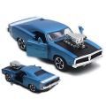 Dodge Charger Fast And Furious Classic Die-Cast Metal Toy Car Pull Back With Alloy Children's Sports Model Car - Metal Body - Light & Music , Front Doors Open -Available In Four Different Colours - Gift For Boys. 