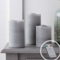 Flameless Candles - Real Wax Battery Operated Candles with Remote Control - Pack of 3 - Height 4, 5 & 6”, Diameter 3”. 