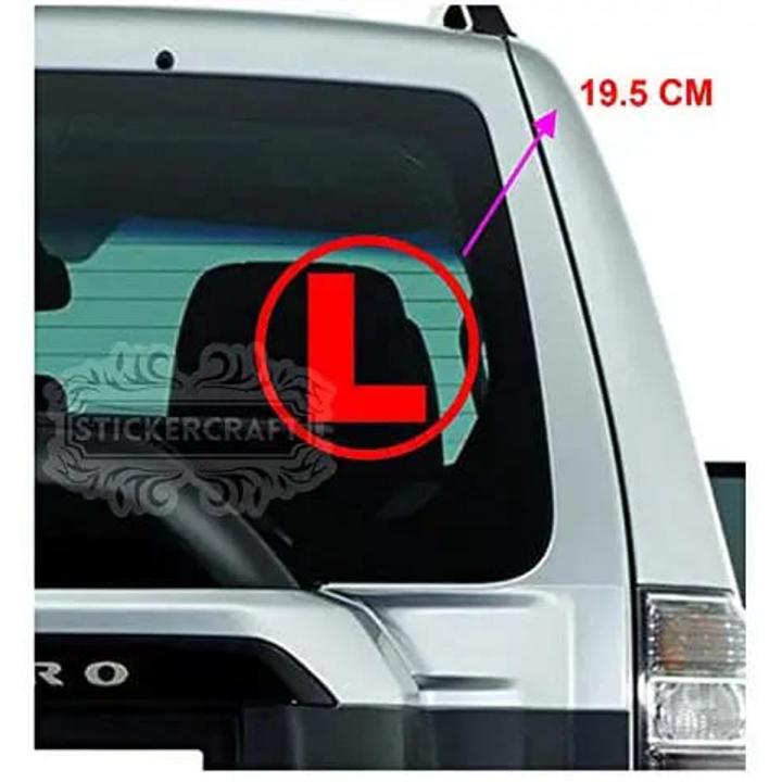 (Pack of 2) Red L Board Learning Driver car Decal Sticker(19.5Cm X 19.5 cm) (Red)Waterproof Self-adhesive Removable Sports Sticker Decal Decoration car sticker Car accessories decoration Car Stickers