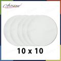 Artisan - pack of 5 round white canvas 10 x10. 