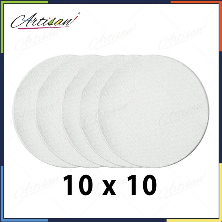 Artisan - pack of 5 round white canvas 10 x10