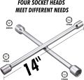 "Heavy-Duty Cross Wheel Spanner - Durable 4-Way Lug Wrench for Easy Tire Change". 