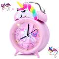 Pink Unicorn Kids Alarm Clock Double Bell Clock with Backlight Cute Desk Clock Home Decoration Будильник Kid Gifts reveil enfant. 