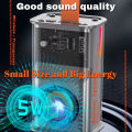 New K08 Wireless Speaker Portable Stereo Bluetooth Compatible 5.3 Crystal Transparent Speaker Rechargeable Smart Speaker,Ko8 Cyberpunk style RGB Rhythm Light Breathing 360° Stereo Surround TFcard support K 08 TWS 5W Subwoofer 3D Stereo Pocket Size Speaker. 