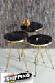 1 Pcs / Set of 3 Round Coffee Table HIGH Gloss Nesting End Tables - Round Wood Stacking Coffee Side Accent Tables with Metal Legs for Living Room, Home Office, Nightstands for Bedroom, Sturdy Easy Assembly - 3 Piece Modern Nesting Table Living Room. 