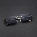 Rimless Sunglasses For Men & Women Retro Irregular Fashion Eyeglasses Large Frame. 